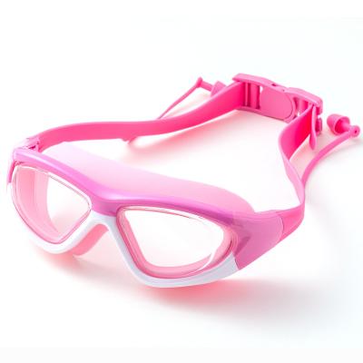 China Children Anti Fog Swimming Goggles With Ear Plugs Lens Oversized Sports Eyewear for sale