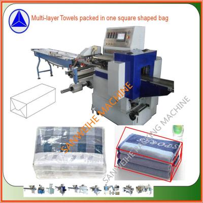 China CPP Automatic Flow Wrap Packing Machine Stacked Towels Multi Layer Drink Packing for sale
