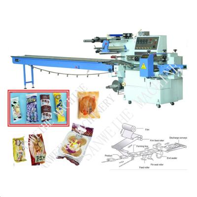 China Electric Solid Film Feeding Flow Wrap Packing Machine PID Control for sale