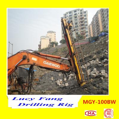 China China Hot Multifunction MGY-100BW Excavator Mounted soil and rock anchor drilling rig for sale