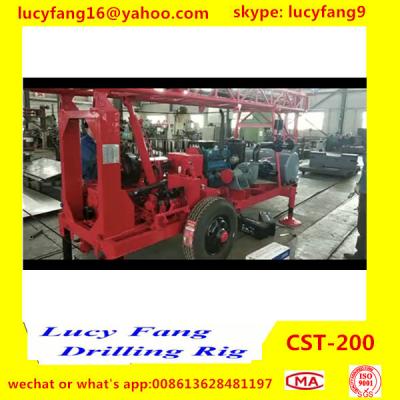 China China Popular Good Quality Trailer Mounted Mobile  CST-200 Rotary Water Well Drilling Rig For 200 m Depth for sale