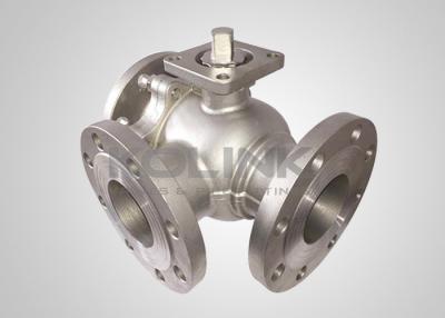 China Cast Steel 3-way Ball Valve Stainless Steel L-port T-port Anti-static for sale