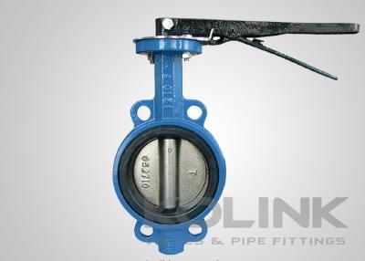 China Wafer Butterfly Valve Cast Iron Body Resilient Seated Class150 PN16 AS2129 SANS1123 for sale