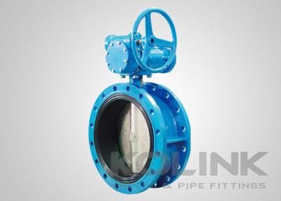 China Double Flanged Rubber Lined Butterfly Valve Concentric Ductile Iron GGG50 for sale