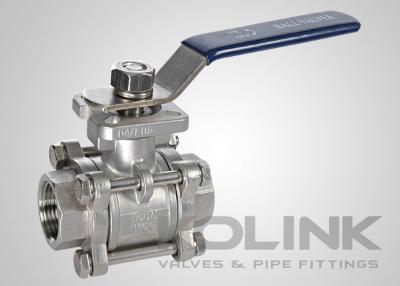 China 3-piece Stainless Steel Ball Valve ISO5211 Pad Locking Device NPT BSPT SW End for sale