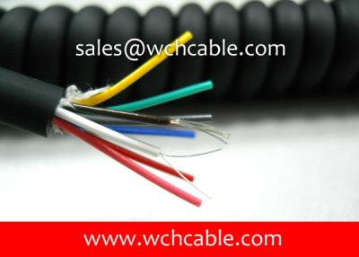 China 3 Cores PUR Spiral Cable With 22AWG Wire Cores UL Style Number Optional Rating 80C 300V for sale