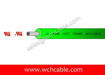China 300V mPPE Wire UL11027 20AWG STR 21/0.178 OD1.5mm Green VW-1/FT1 Fire Resistant for sale
