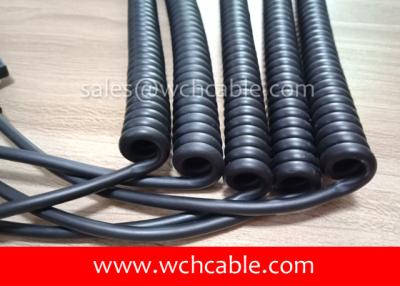 China UL Curly Cable, AWM Style UL21824 13AWG 3C FT2 80°C 600V, PVC / TPE for sale