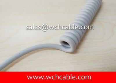 China UL20445 Medical Care Curly Cable PUR Sheath Rated 60C 30V for sale