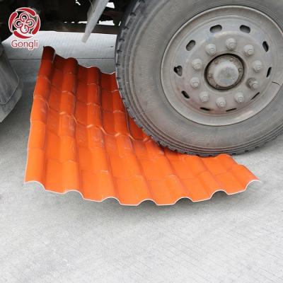 China Hoja del tejado del PVC del ASA de la onda del rojo de ladrillo del impermeable 3m m para el Gazebo en venta