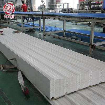 China Hotel White Plastic 1060mm Pvc Tile Roofing Sheets Fireproof for sale