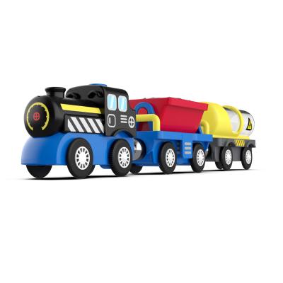 China Thomas Little Train Wooden Track Electric Toy Simon Engineering Car Children's Wooden Puzzle Assembly Toy Car for sale