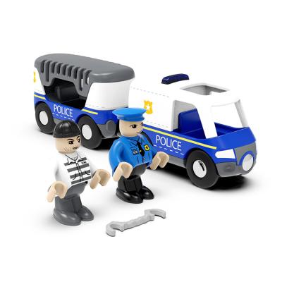 China Police car ABS electric car toys compatible with wooden track series for sale