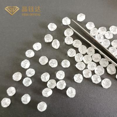 China 2Ct Up Lab Created Diamonds White Color D E F Uncut Round Man Made Real Diamonds for sale