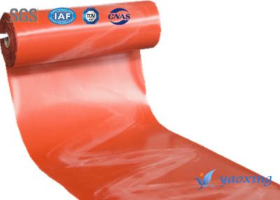 China Red Silicone Coated Fiberglass Fabric For Fire Prevention Works for sale