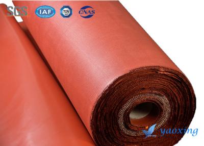 China Paño revestido tejido tela cruzada incombustible de la fibra de vidrio del silicón de 0.42m m en venta