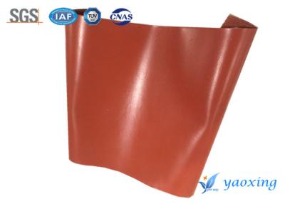 China 1.5mm Red Single Side Silicone Coated Fiberglass Fabric for sale