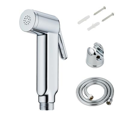 China Thumb Pressure ABS Toilet Spray Shattaf Hand Held Chrome Plating for sale
