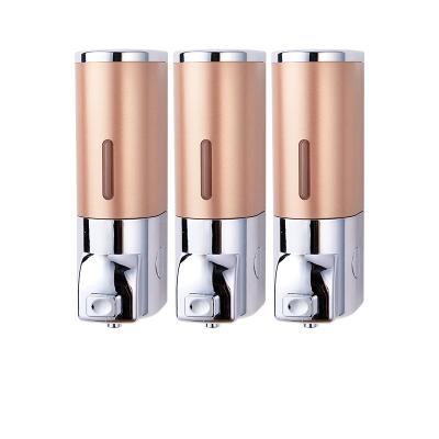 China Office Buildings Triple Wall Mounted Shampoo And Soap Dispenser 400ml*3 Capacity for sale
