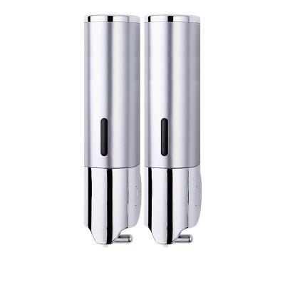 China 1400ml Silver Double Wall Mounted Soap Dispenser Tie Rod Design for sale