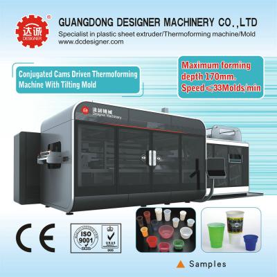 China Auto Plastic Cup Tilting Mold Thermoforming Machine for sale