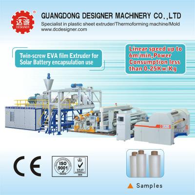 China Twin screw EVA sheet extruder for solar battery encapsulation use for sale