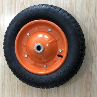 China 3.00-8 pneumatisch Kruiwagenwiel 360mm Rubber Pneumatische Karretjewielen Te koop