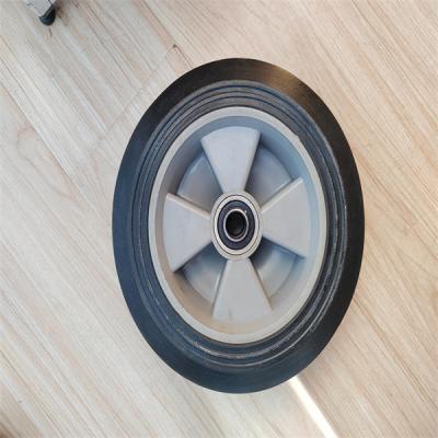 China Wagon 8 Inch Solid Rubber Wheels Flat Replacement Solid Rubber Tires For Hand Truck for sale