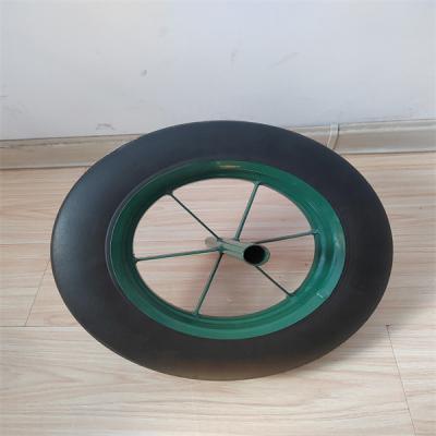 中国 14インチの固体ゴム製車輪はタイヤのチューブレス手押し車の車輪の固体を検査する 販売のため