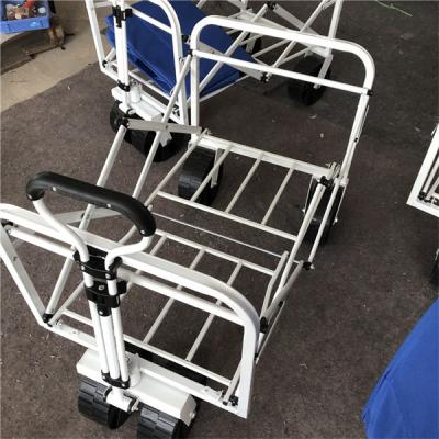 China Retractable Handle Collapsible Camping Trolley Folding Wagon With Rubber Wheels PP for sale