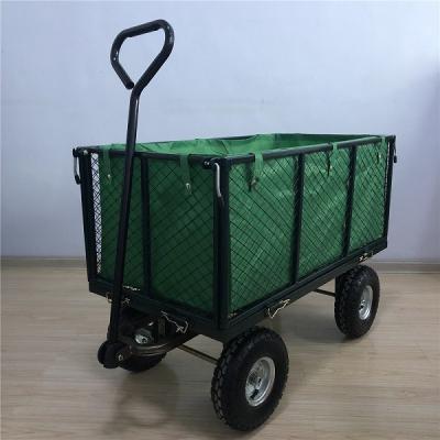 China XXL Heavy Duty Garden Mesh Cart Wheelbarrow Mesh Garden Trolley Cart Utility Tipper for sale