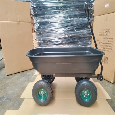 China 50L Capacity Garden Dump Cart On Wheel Barrow Garden Tipper Truck for sale