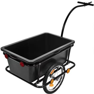 China Black Folding Hand Trolley Durable Bicycle Bike Cargo Luggage Trailer for sale