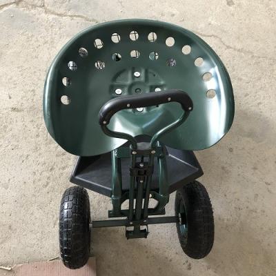 China Adjustable Garden Rolling Work Seat Rolling Seat For Gardening Trolley With Swivel Seat for sale