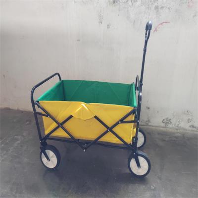 China Activities Storage Portable 4 Wheels Folding Beach Wagon With Adjustable Handle for sale