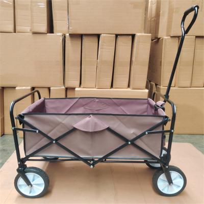 China Brown Customizable Folding 4 PVC Wheels Wagon Cart All Direction Foldable for sale