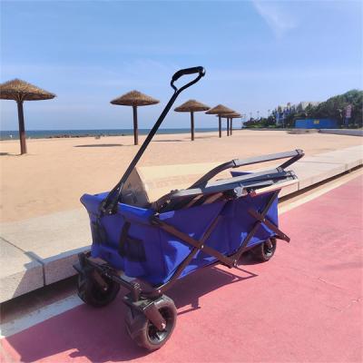 China PU Wheels Load 70kg Outdoor Foldable Wheeled Wagon Camping Folding Platform Wagon for sale