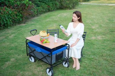 China Outdoor Camping Cart 8 Inch Wheels Folding Wagon Stroller Collapsible Service Cart for sale