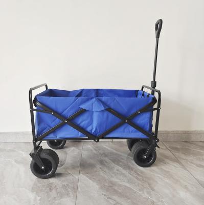 China Outdoor Camping Folding Beach Wagon With Band Brake PU Wide Wheels for sale
