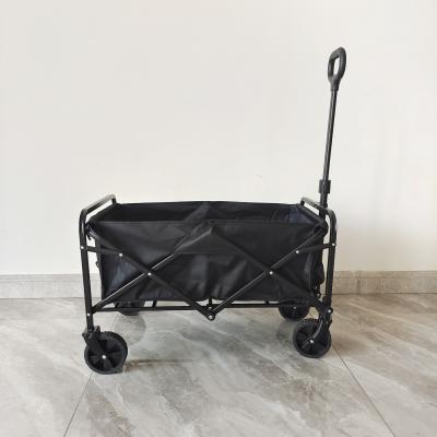 China Outdoor Steel Frame Mini Camping Collapsible Wagon Cart With Adjustable Handlebars for sale
