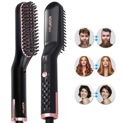China Multifunctional Beard Straightener Comb Brush Electric Frizz Proof for sale