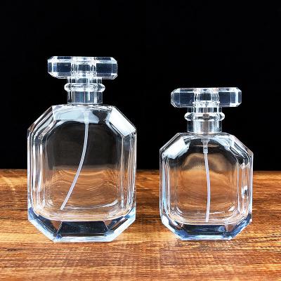 China MSDS Refillable Perfume Spray Bottle 50ml 100ml Glass Sub Flat Round for sale