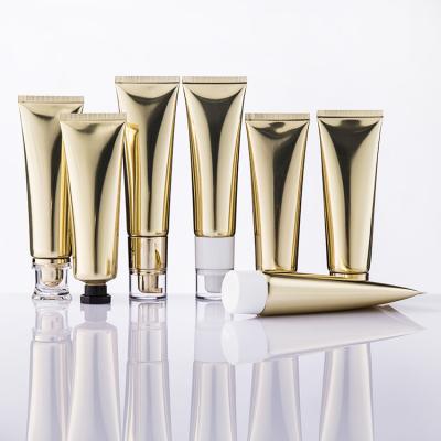 China OEM Golden Plastic Cosmetic Squeeze Tubes 10ml-50ml MSDS CE for sale