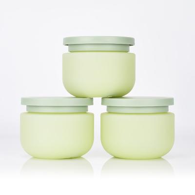 China Green Recyclable 0.5 Oz Face Cream Jar With Lid Hot Stamping for sale