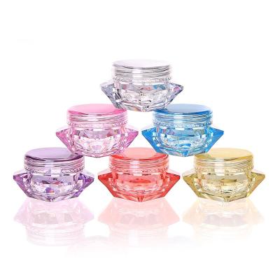 Chine les pots 3g/5g cosmétiques en plastique en forme de diamant écrèment la boîte pour l'échantillon d'essai de bouteille crème à vendre
