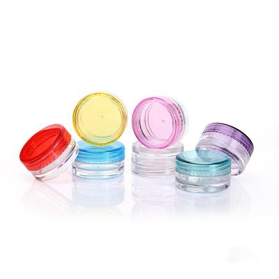 China SGS Portable 2g Plastic Cosmetic Jars Small Cosmetic Travel Pots for sale