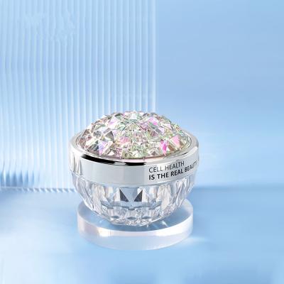 China Luxury 50G Diamond Acrylic Plastic Cosmetic Jars Sub Packaging for sale