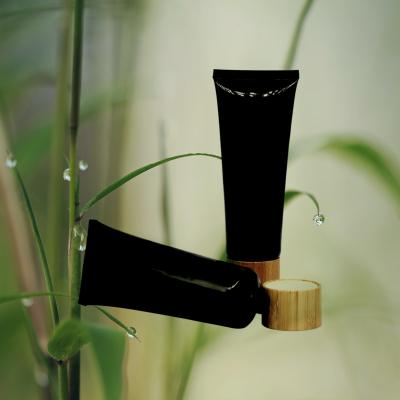 China Bamboo Lid Cosmetic Squeeze Tube 150ml for sale