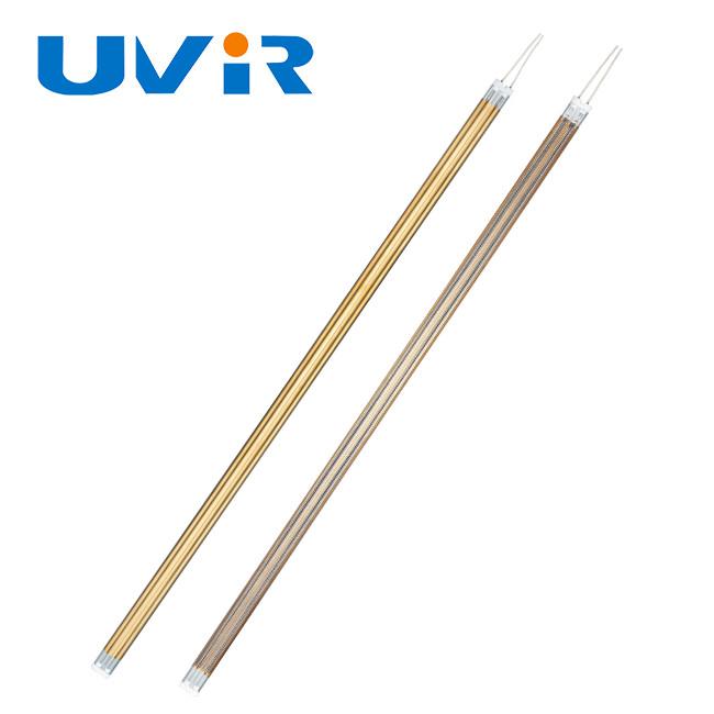 Close-up of infrared heating lamp components