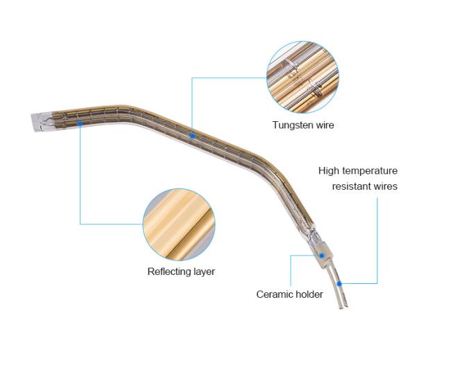 Gold coated infrared heating element tube